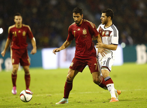 Raúl García, durante el partido con la selección frente a Alemania disputado el 18 de noviembre de 2014 en Vigo